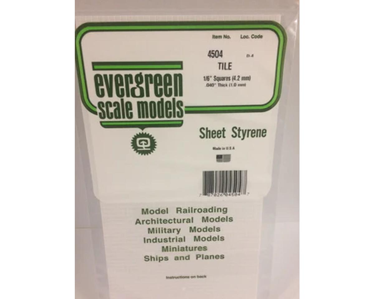 Evergreen Styrene Square Tile .040 x 12 x 24" -- 1/6" Square