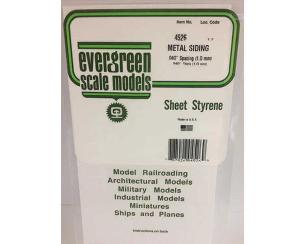 Evergreen Styrene - Metal Siding - 12 x 24"  30.5 x 61cm -- .040"  .10cm Spacing