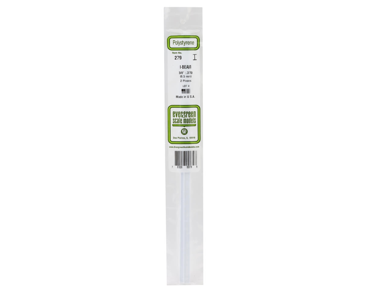 Evergreen 14" Styrene I-Beam -- .375" Tall; pkg(2)