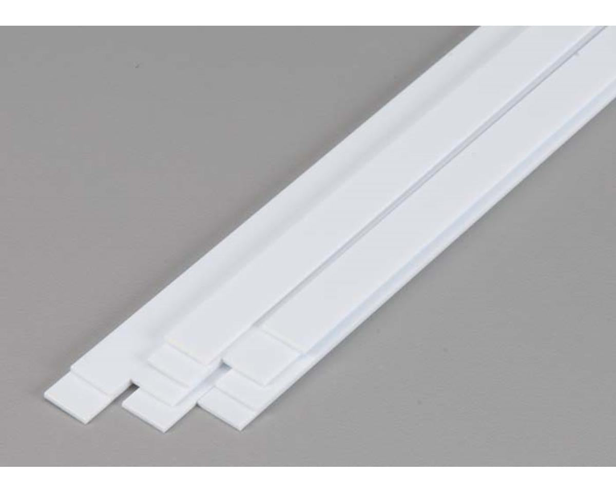 Evergreen Opaque White Styrene Strips .040" Thick, 24" Long -- .375" Wide pkg(10)