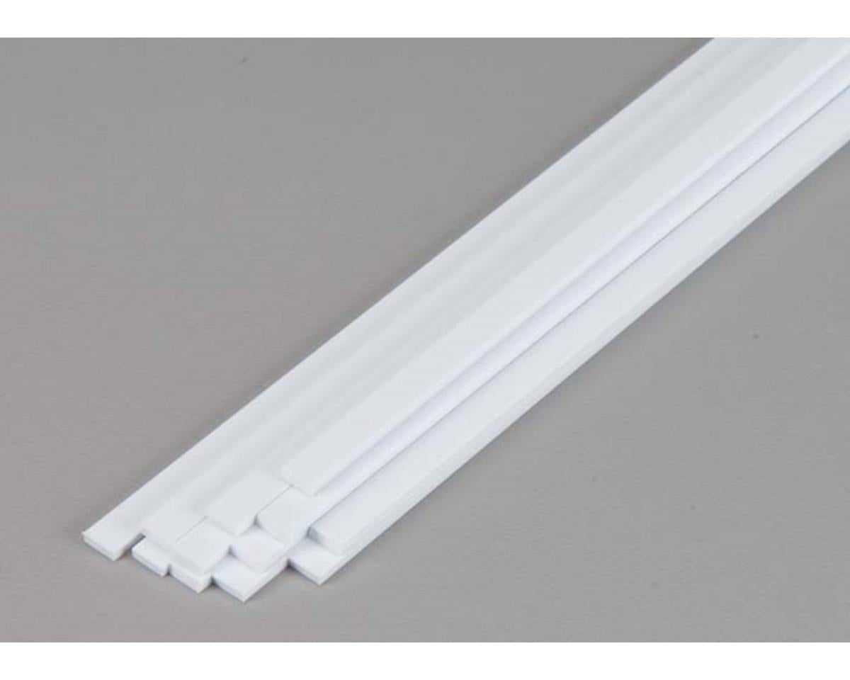 Evergreen Opaque White Styrene Strips .060" Thick, 24" Long -- .188" Wide pkg(12)