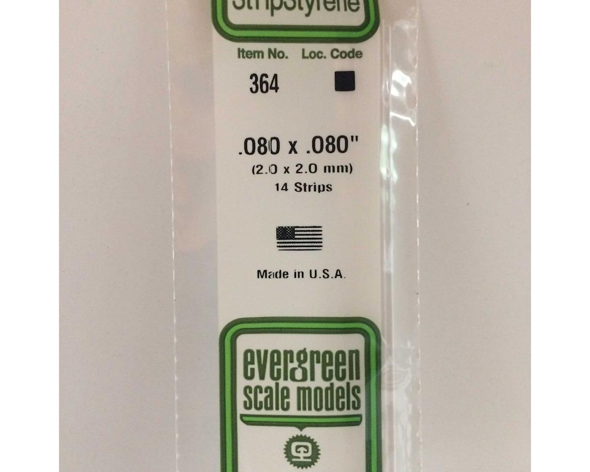 Evergreen Opaque White Styrene Strips .080" Thick, 24" Long -- .080" Wide pkg(14)