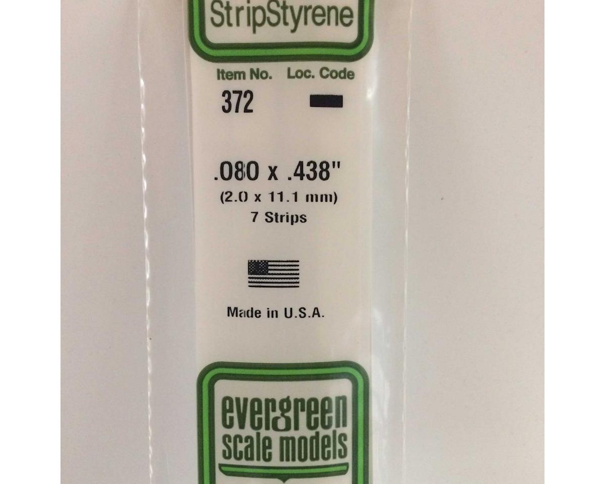 Evergreen Opaque White Styrene Strips .080" Thick, 24" Long -- .438" Wide pkg(7)