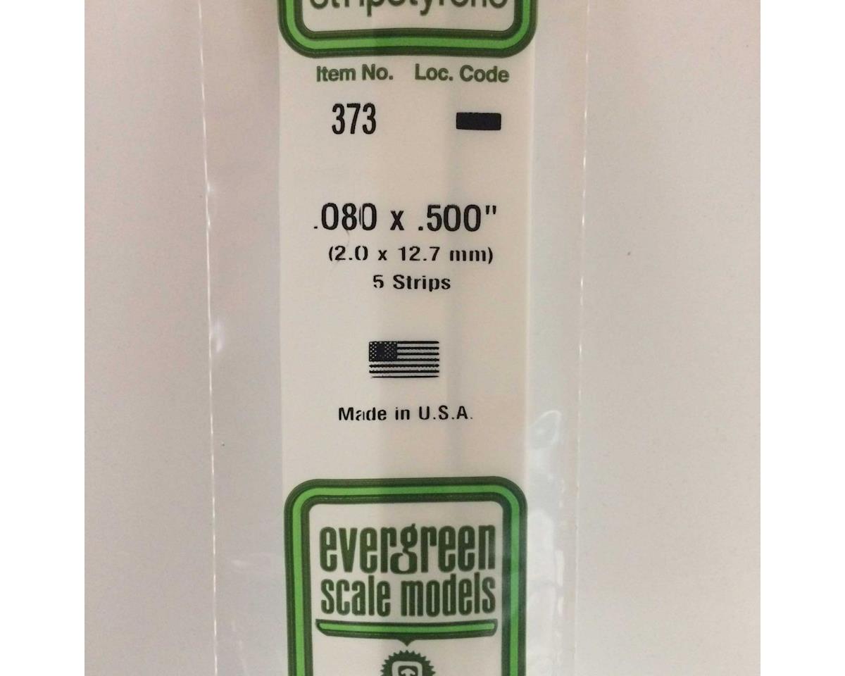 Evergreen Opaque White Styrene Strips .080" Thick, 24" Long -- .500" Wide pkg(5)