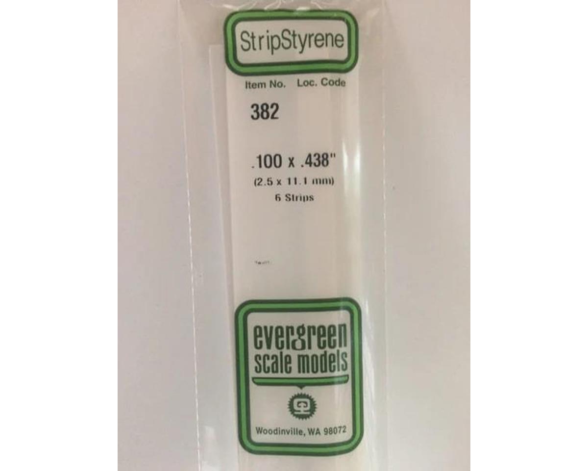 Evergreen Opaque White Styrene Strips .100" Thick, 24" Long -- .438" Wide pkg(6)