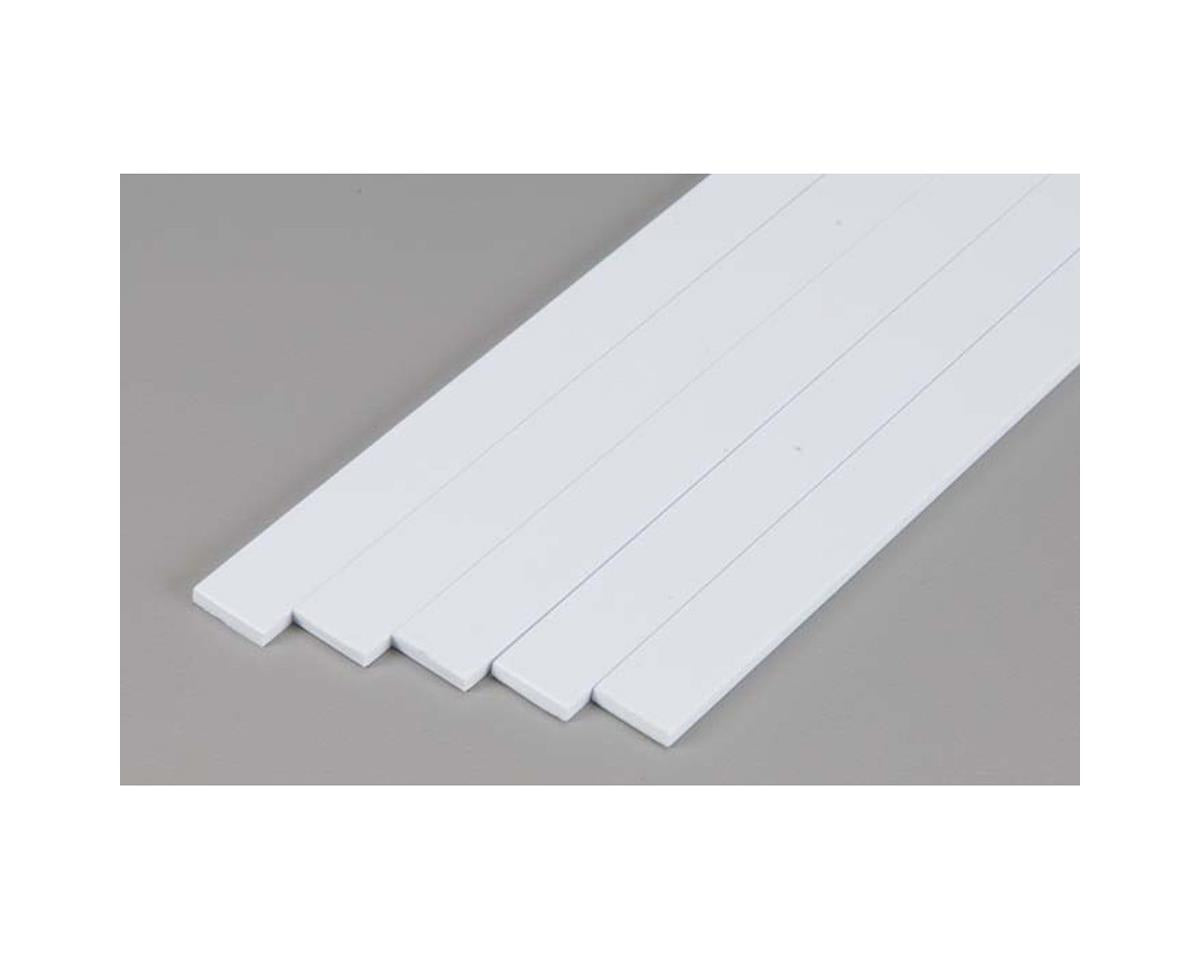 Evergreen Opaque White Styrene Strips .100" Thick, 24" Long -- .500" Wide pkg(5)