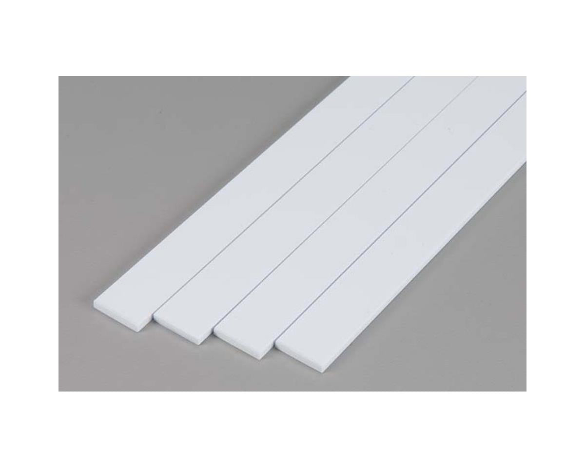 Evergreen Opaque White Styrene Strips .100" Thick, 24" Long -- .625" Wide pkg(4)