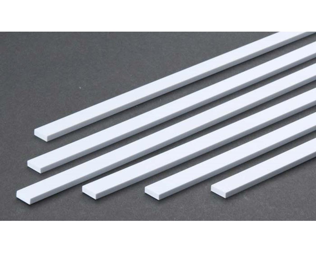 Evergreen Opaque White Styrene Strips .125" Thick, 24" Long -- .375" pkg(6)