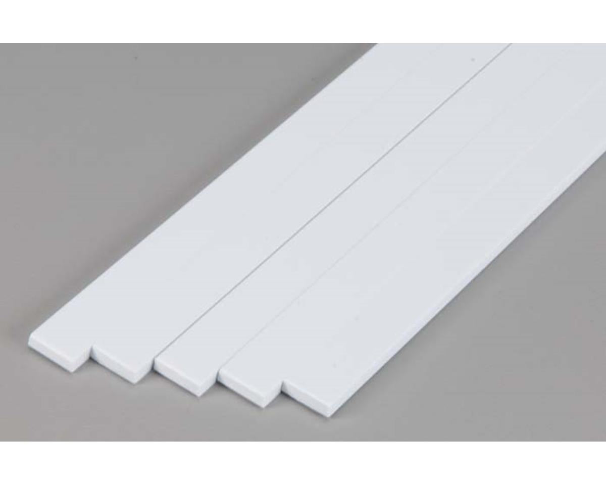 Evergreen Opaque White Styrene Strips .125" Thick, 24" Long -- .438" Wide pkg(5)