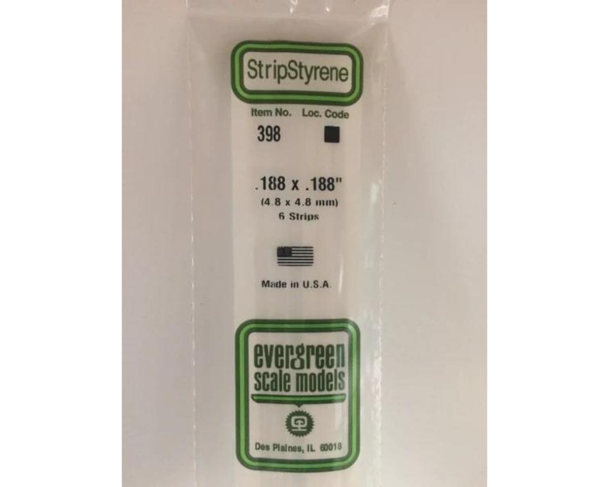Evergreen Opaque White Styrene Strips .188" Thick, 24" Long -- .188" Wide pkg(6)