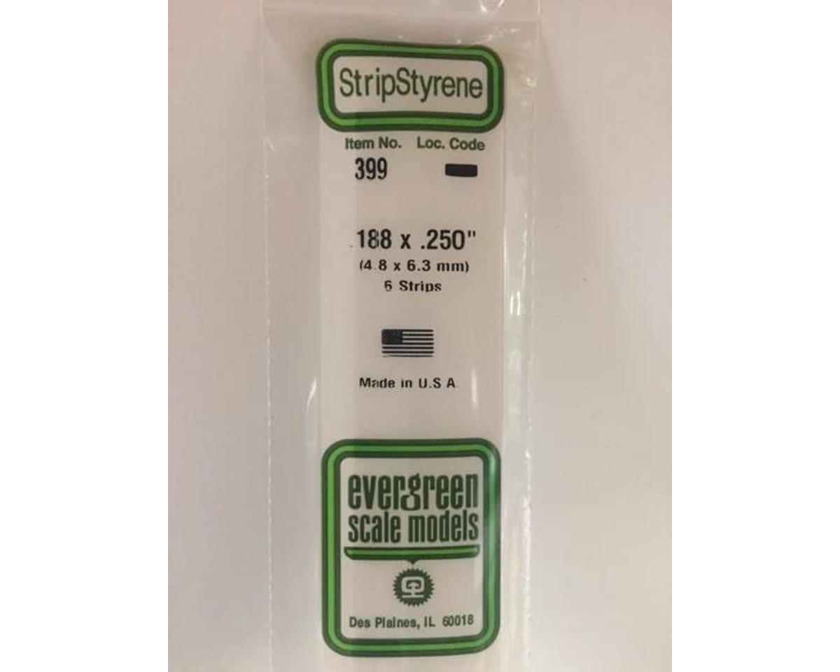 Evergreen Opaque White Styrene Strips .188" Thick, 24" Long -- .250" Wide pkg(6)
