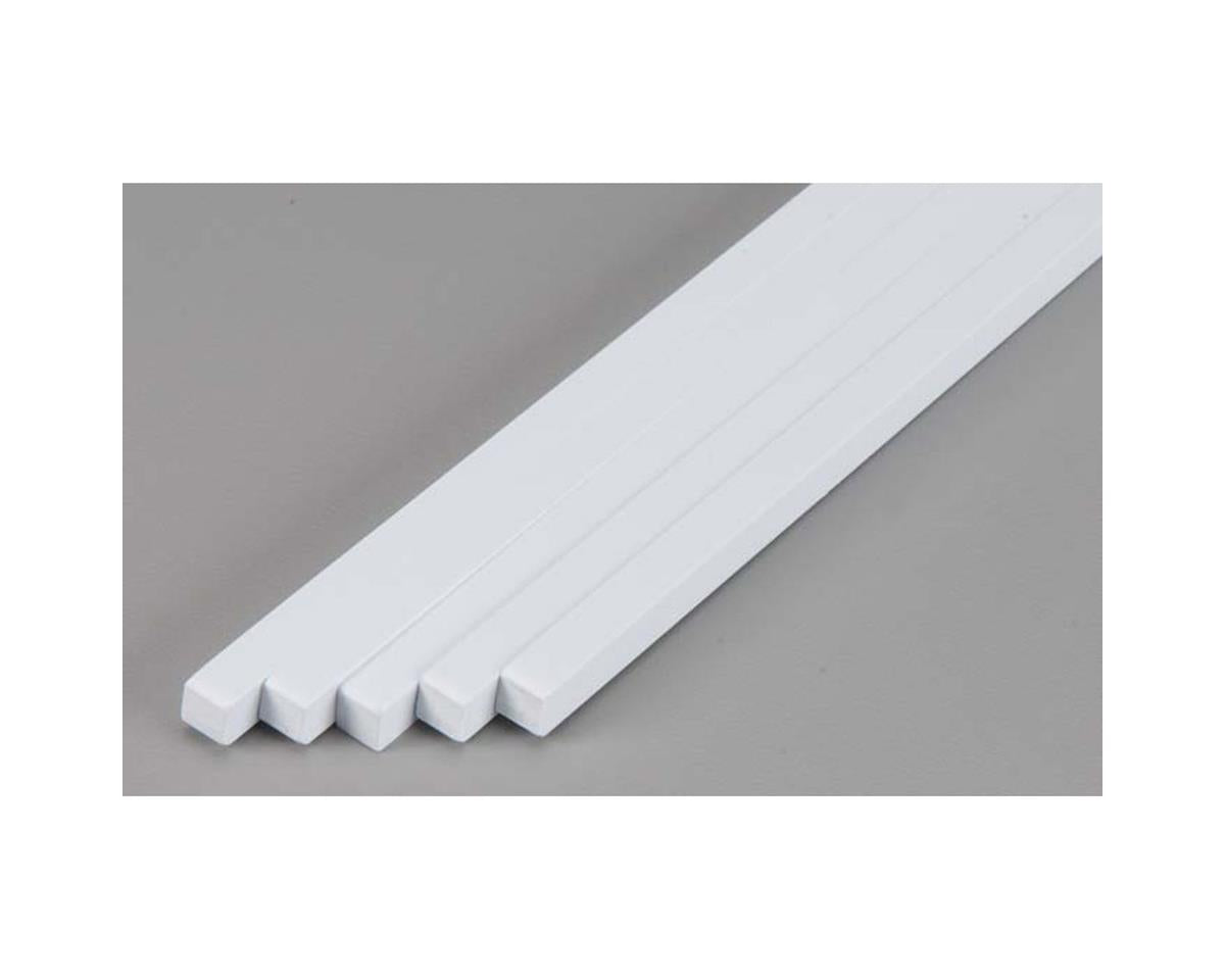 Evergreen Opaque White Styrene Strips .250" Thick, 24" Long -- .250" Wide pkg(5)