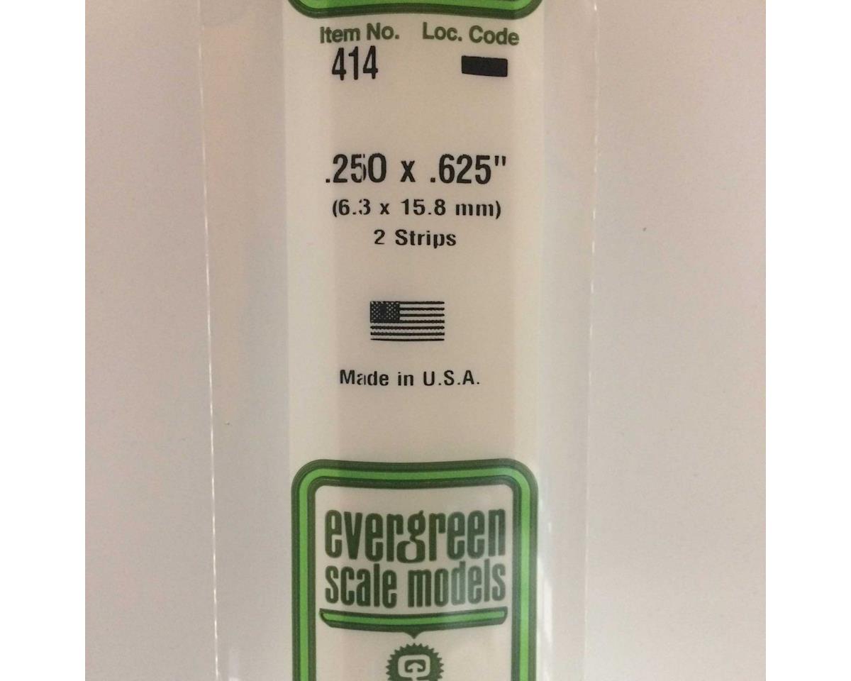 Evergreen Opaque White Styrene Strips .250" Thick, 24" Long -- .625" Wide pkg(2)