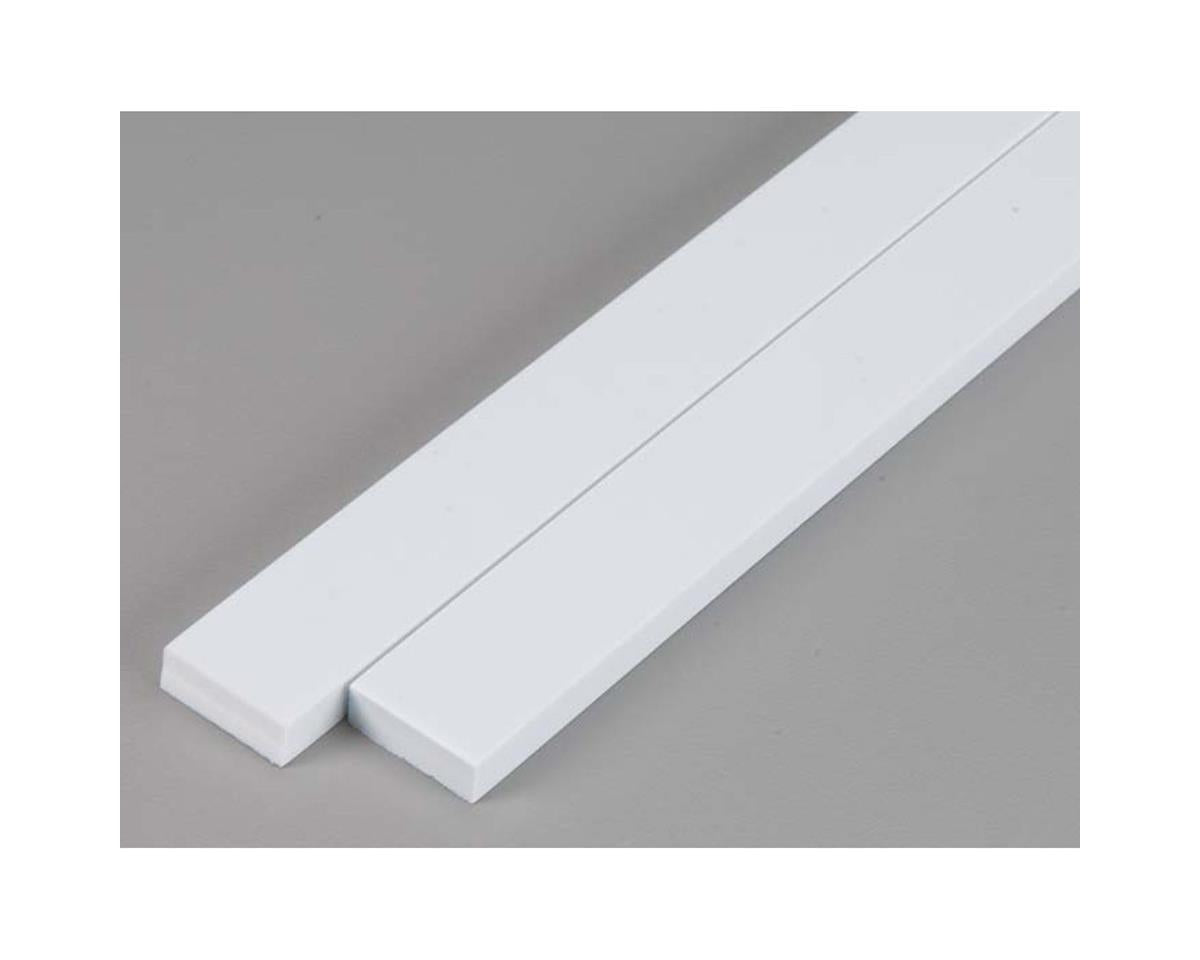 Evergreen Opaque White Styrene Strips .250" Thick, 24" Long -- .750" Wide pkg(2)