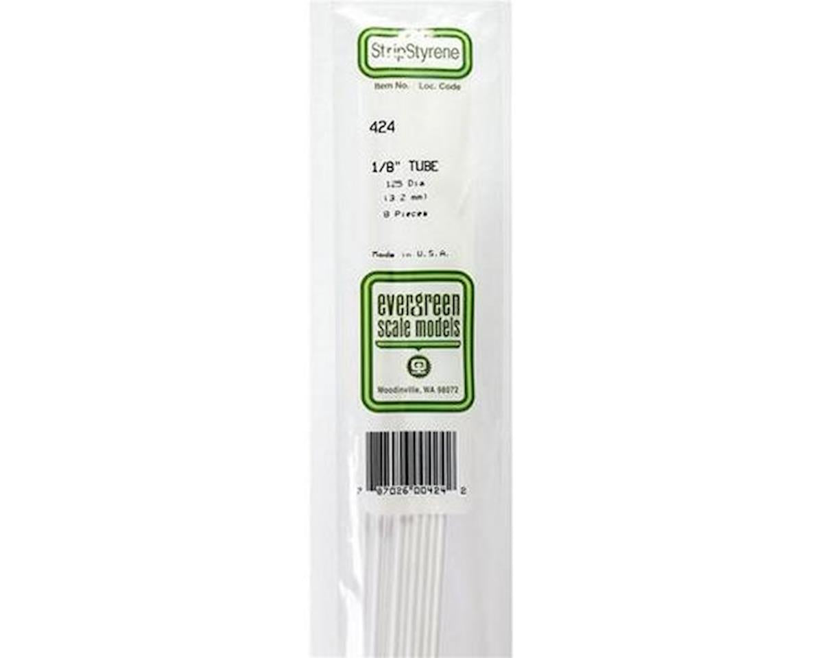 Evergreen Opaque White Styrene Tubes - 24"  61cm Long -- 1/8"  .31cm Diameter pkg(8)