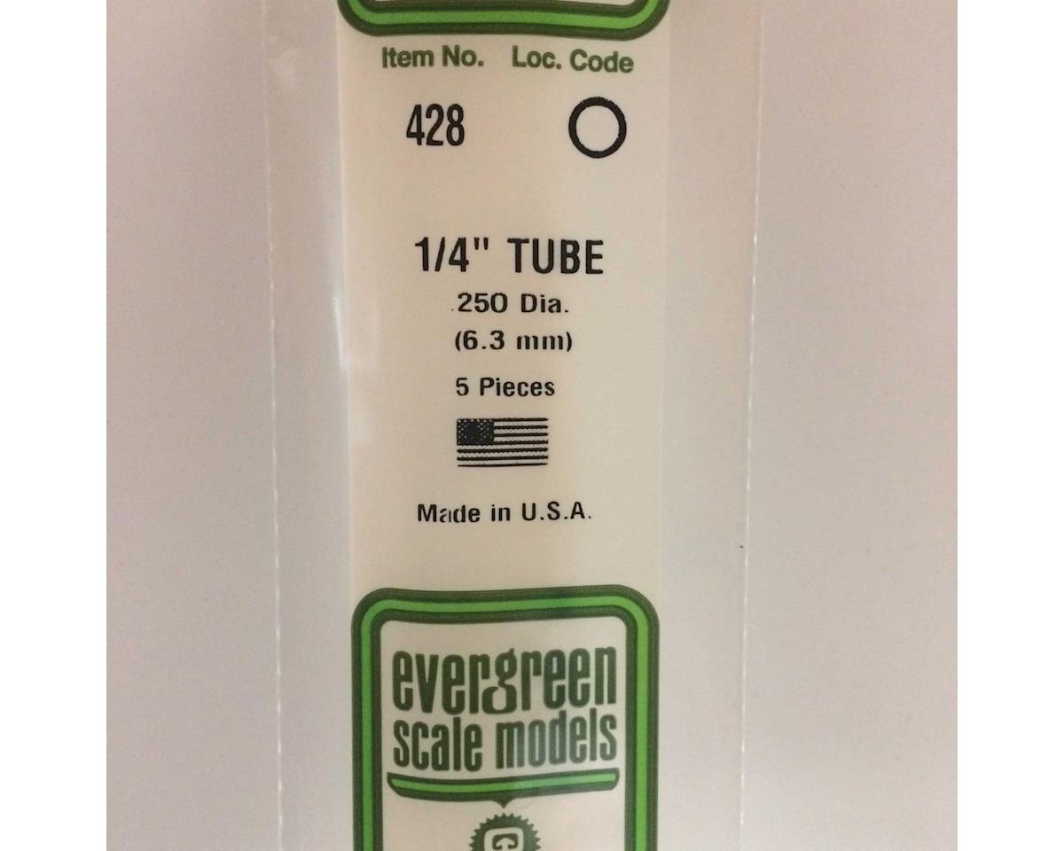Evergreen Opaque White Styrene Tubes - 24"  61cm Long -- 1/4"  .63cm Diameter pkg(5)