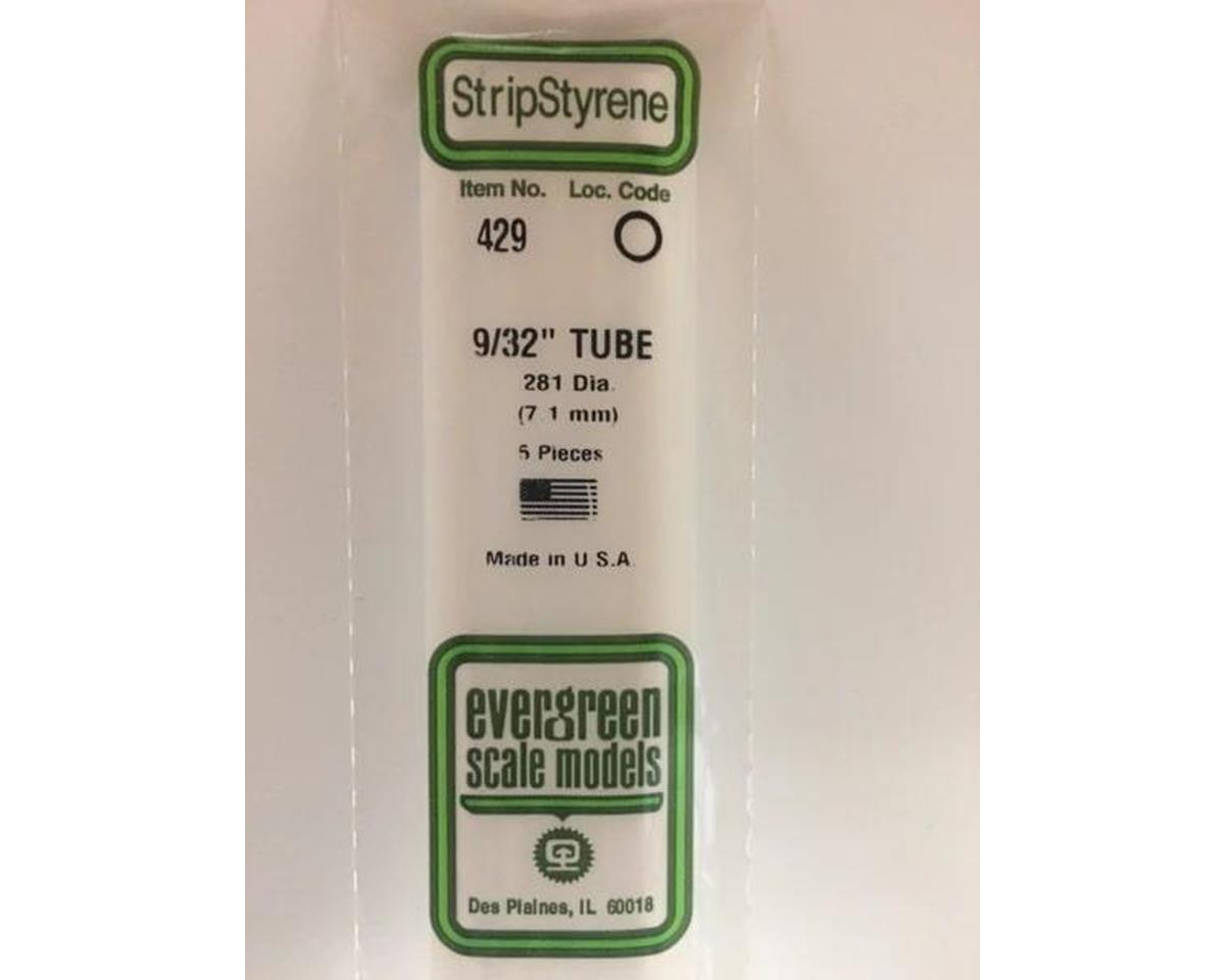 Evergreen Opaque White Styrene Tubes - 24"  61cm Long -- 9/32"  .71cm Diameter pkg(5)