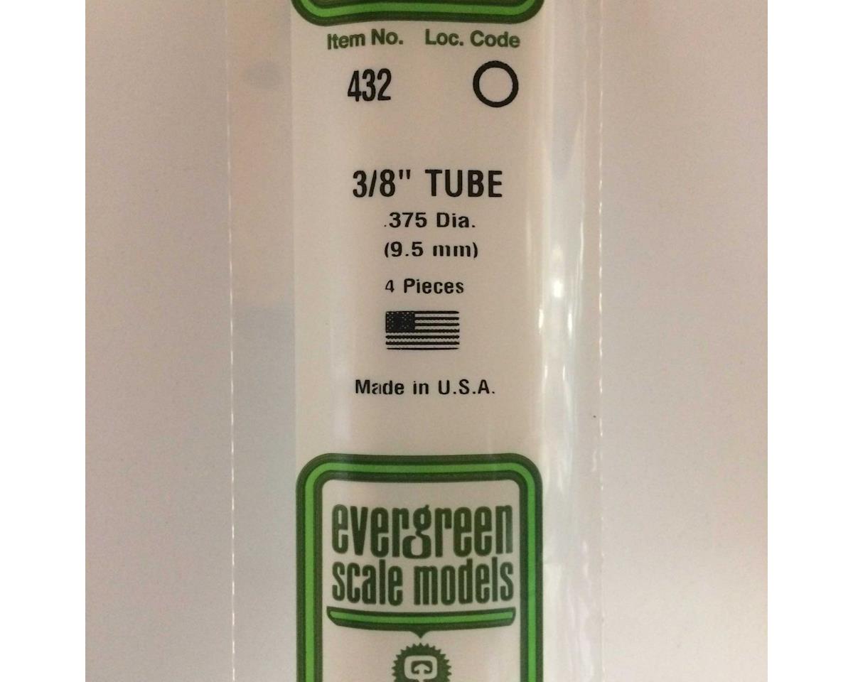 Evergreen Opaque White Styrene Tubes - 24"  61cm Long -- 3/8"  .95cm Diameter pkg(4)
