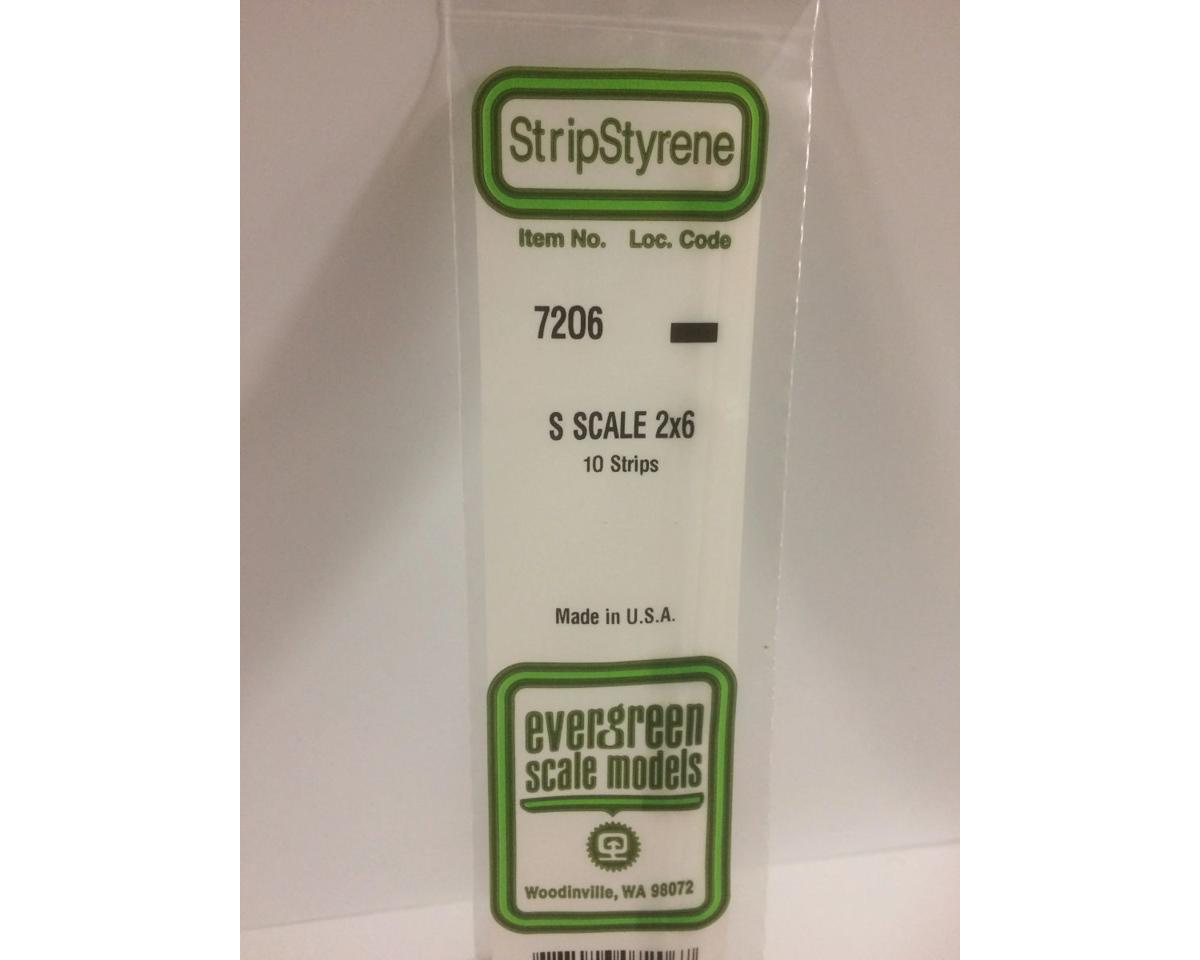 Evergreen Styrene Strips 2" -- 2 x 6"
