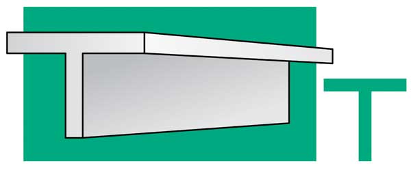 Evergreen 14" Styrene T-Beam/Column -- .141 x .046" pkg(3)