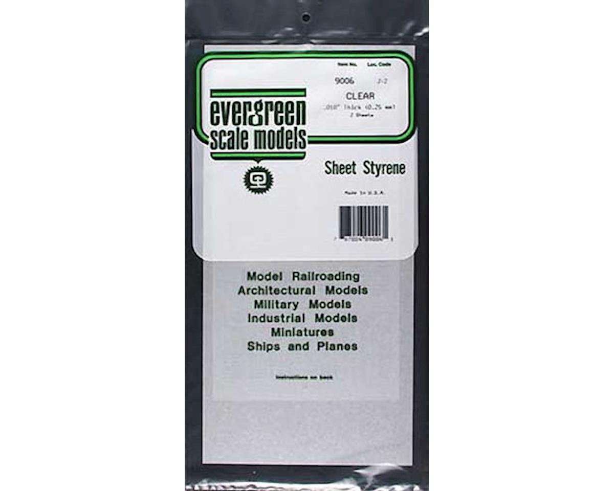 Evergreen Styrene Sheet Clear - 6 x 12"  15.2 x 30.5cm -- .010"  .03cm pkg(2)