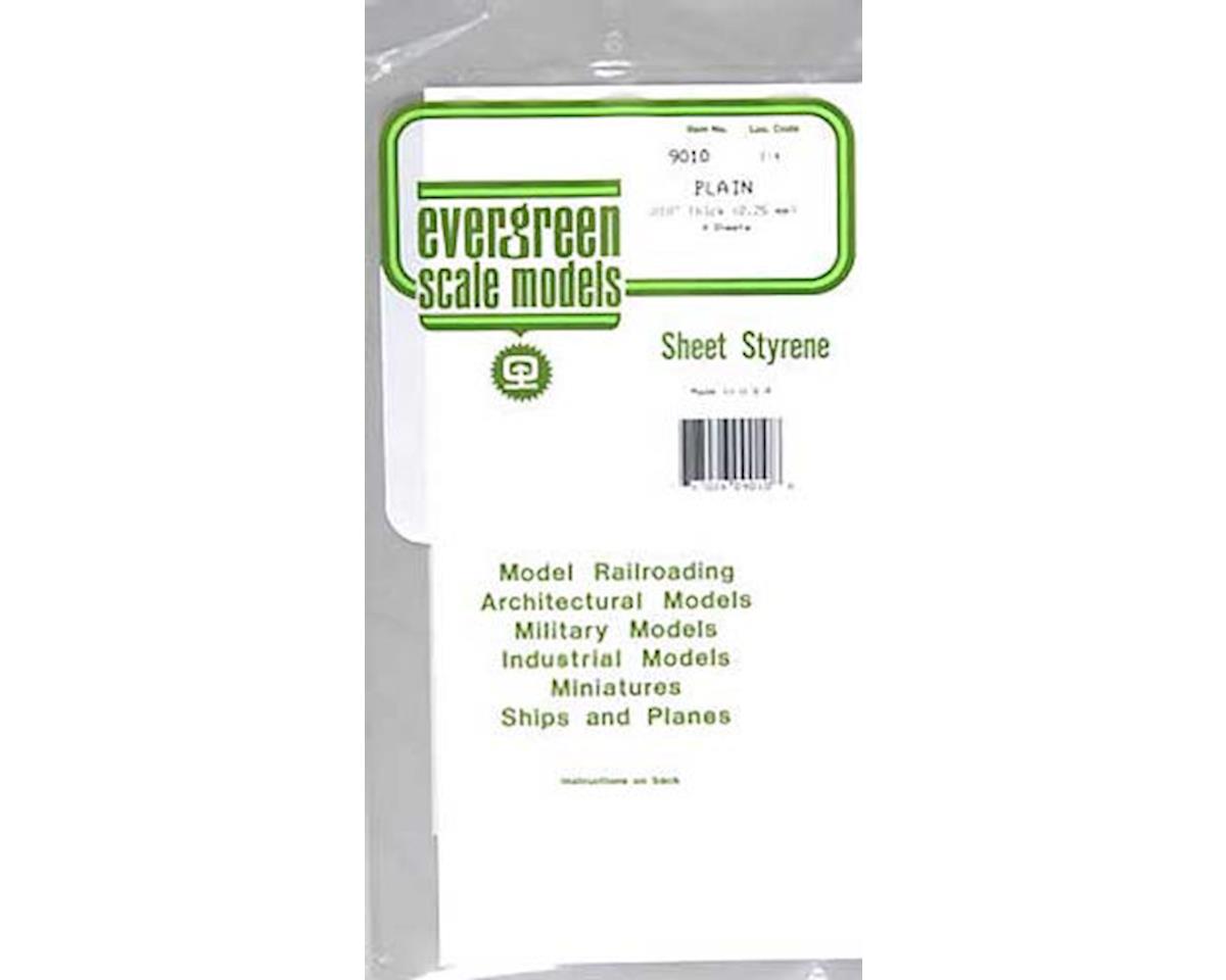 Evergreen Styrene Sheet Plain - 6 x 12"  15.2 x 30.5cm -- .010"  .03cm pkg(4)