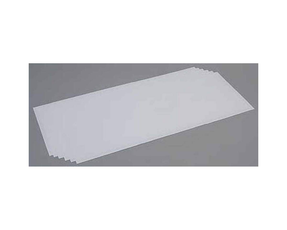 Evergreen Styrene Sheet - White - 8 x 21"  20.3 x 53.3cm -- .020"  .05cm pkg(6)