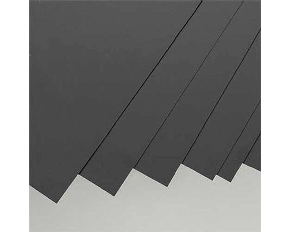 Evergreen Styrene Sheet - Black - 8 x 21"  20.3 x 53.3cm -- .010"  .03cm pkg(8)