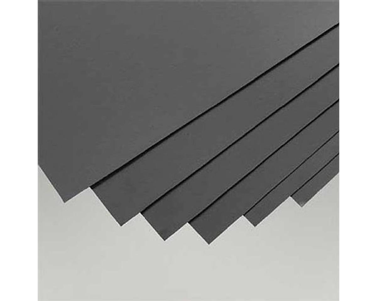 Evergreen Styrene Sheet - Black - 8 x 21"  20.3 x 53.3cm -- .020"  .05cm pkg(6)