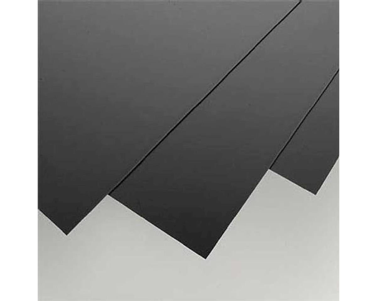 Evergreen Styrene Sheet - Black - 8 x 21"  20.3 x 53.3cm -- .040"  .10cm pkg(3)