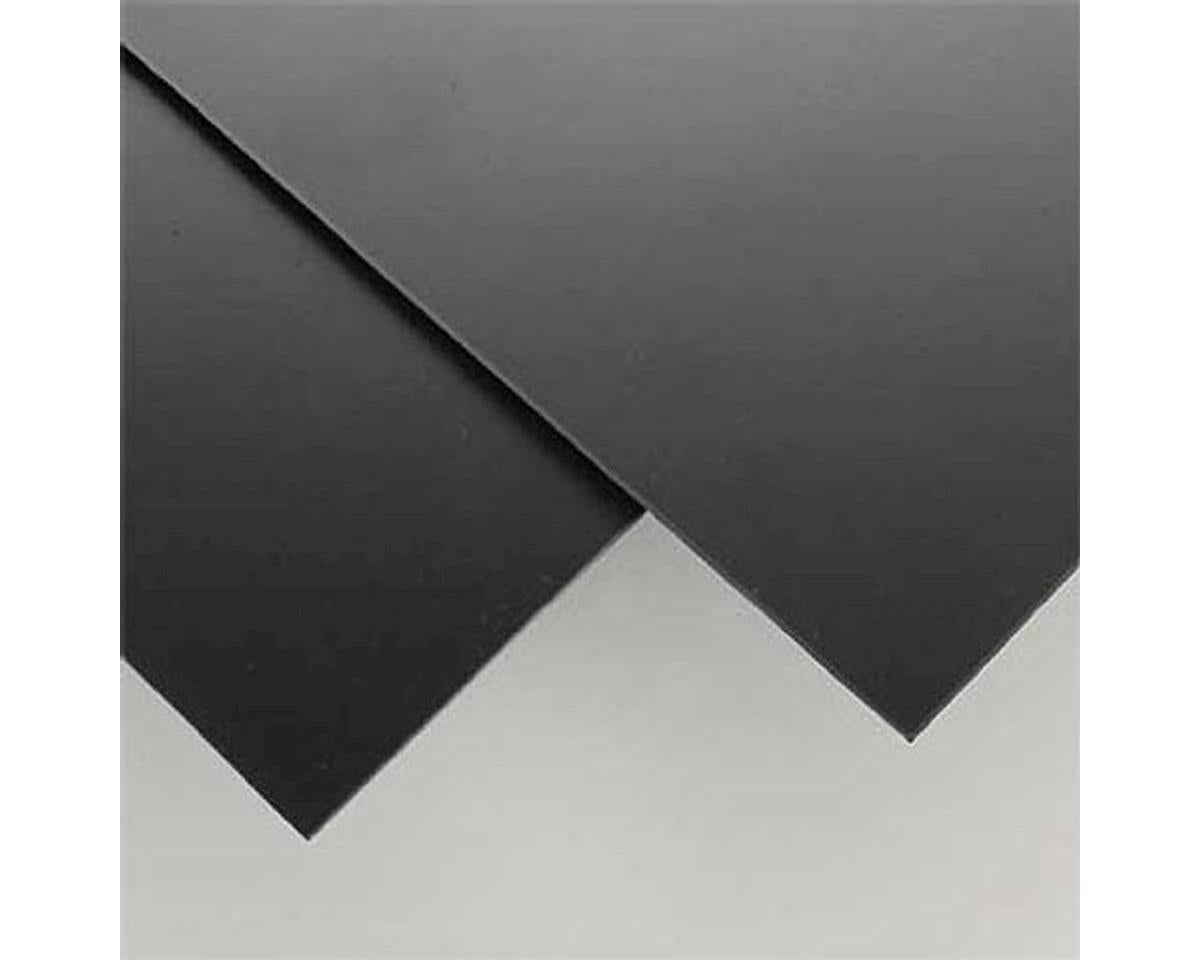 Evergreen Styrene Sheet - Black - 8 x 21"  20.3 x 53.3cm -- .080"  .20cm pkg(2)