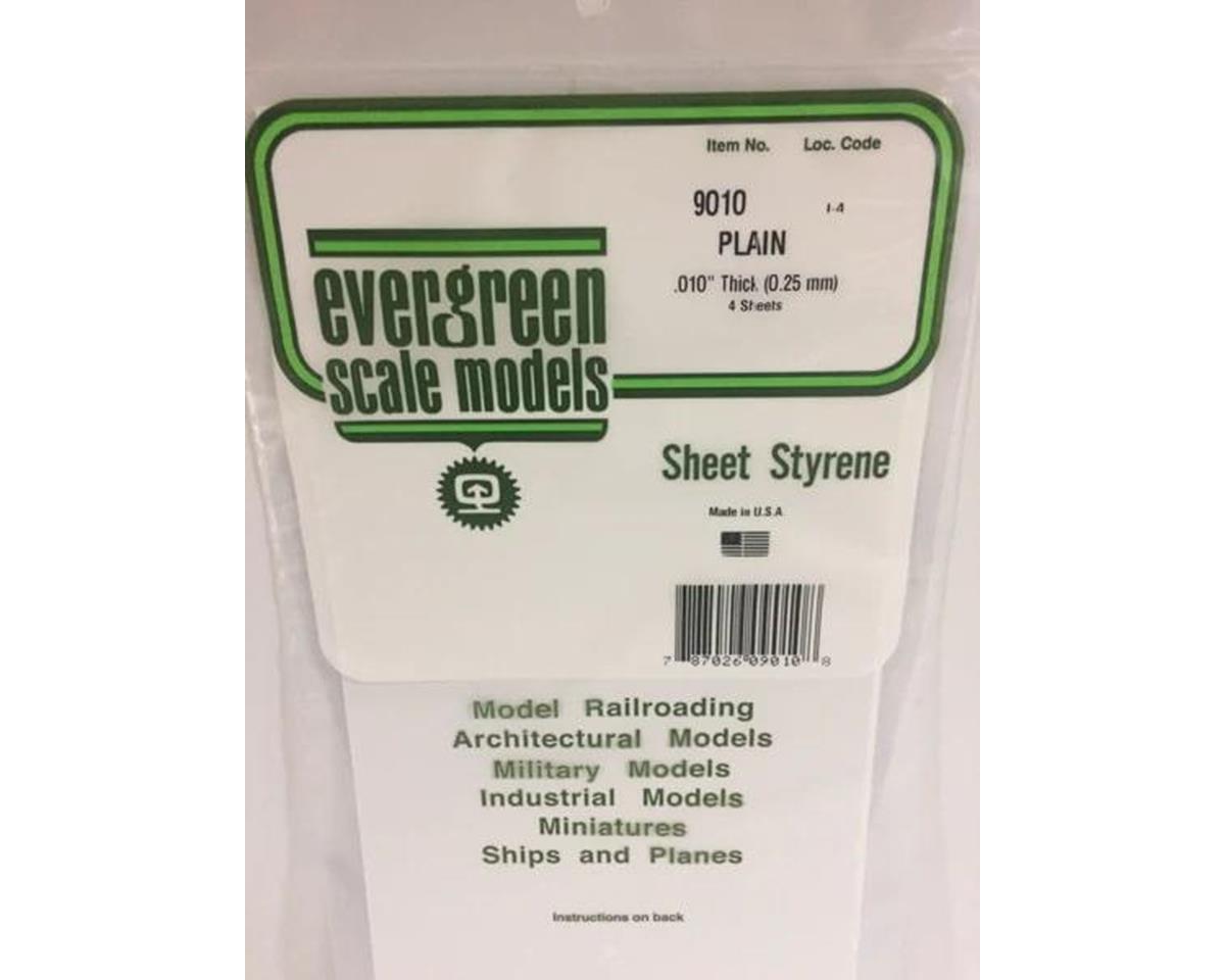 Evergreen Styrene Sheet Plain 11 x 14" 27.5 x 35cm -- .010" pkg(15)