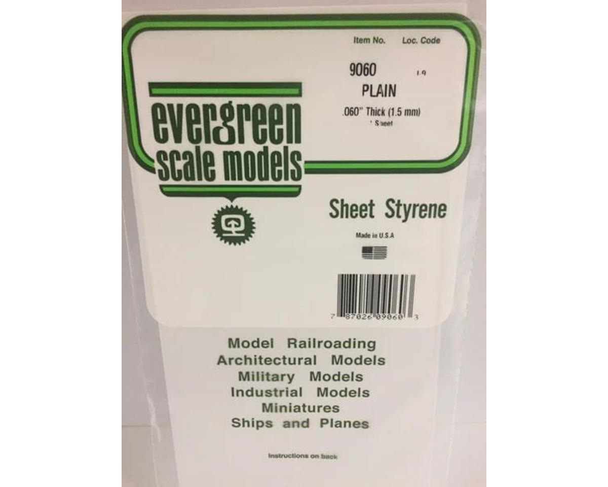 Evergreen Styrene Sheet Plain 11 x 14" 27.5 x 35cm -- .060" pkg(4)