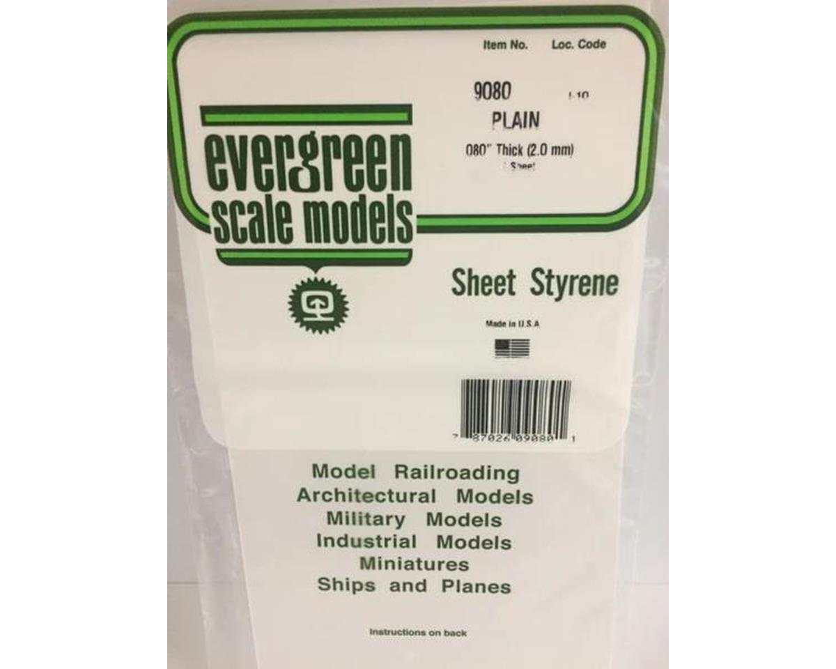 Evergreen Styrene Sheet Plain 11 x 14" 27.5 x 35cm -- .080" pkg(3)