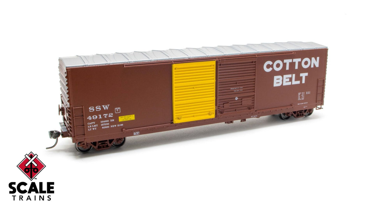 ExactRail Express HO Scale Gunderson 5200 Double-Door Boxcar, Cotton Belt/SSW / 49172 /