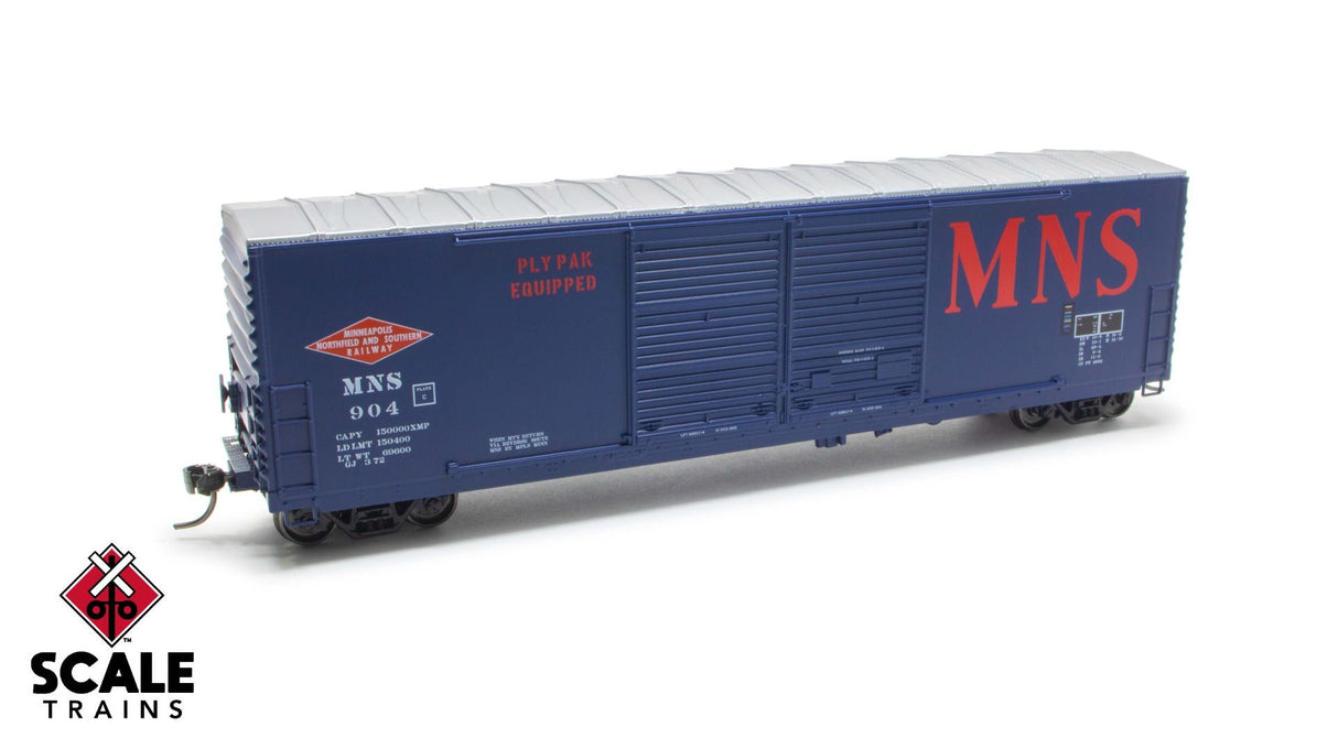ExactRail Express HO Scale Gunderson 5200 Double-Door Boxcar, Minneapolis Northfield & Southern/MN&S / 909 /