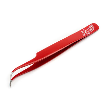 Excel Slant Point Tweezers, Red - EXL30426