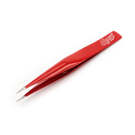 Excel Hollow Point Tweezers, Red - EXL30428