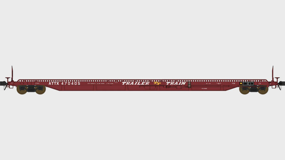 Class One Model Works HO F39 Flatcar 75' - Trailer Train - ATTX 470528