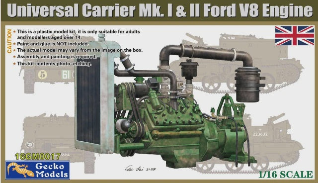 1/16 Gecko Models Universal Carrier Mk.I/II Ford V8 Engine Plastic Model Kit