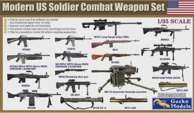 Gecko Models 1/35 Modern US Soldier Combat Weapon Set - GKO350082