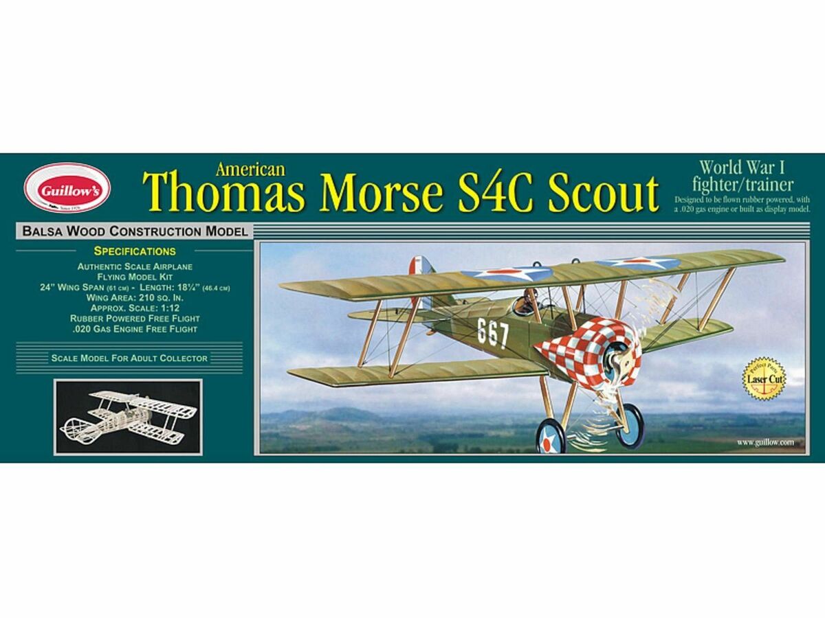 Guillows Thomas Morse S4C Scout LaserCut Balsa Kit - GUI201
