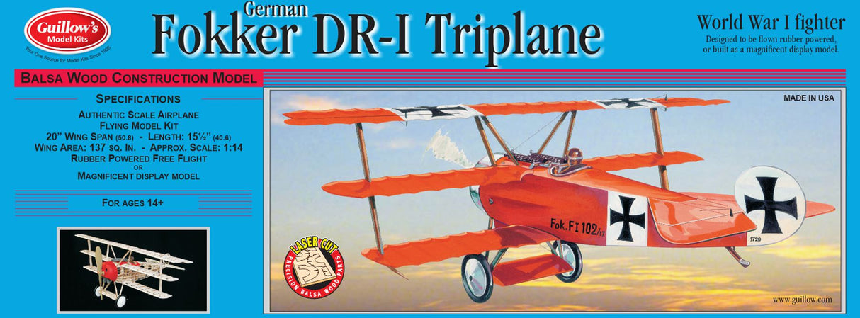 Guillows Fokker DR1 Triplane Laser Cut - GUI204