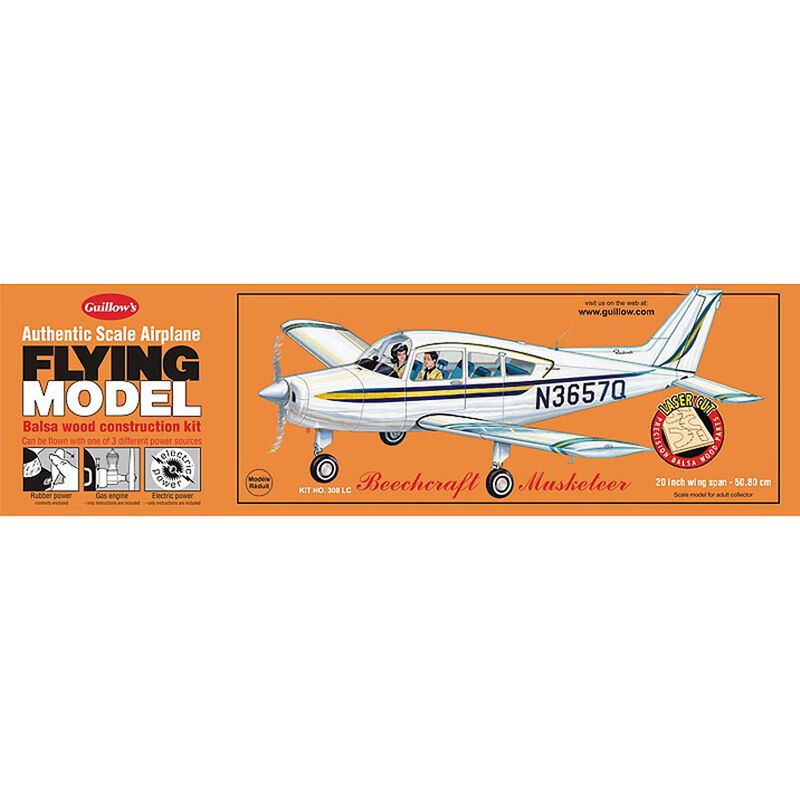 Guillows Beechcraft Musketeer Laser Cut - GUI308LC