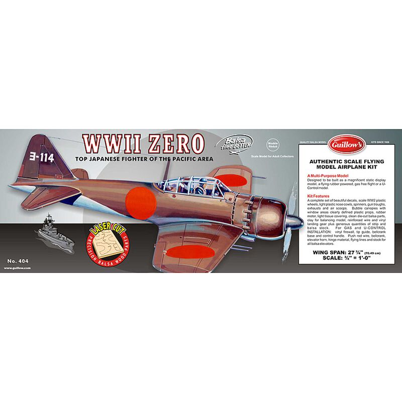Guillows Mitsubishi Zero Laser Cut - GUI404LC