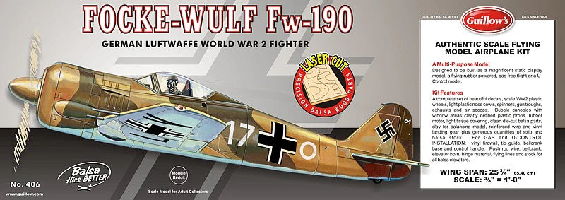 Guillows Focke-Wulf 190 Laser Cut - GUI406LC
