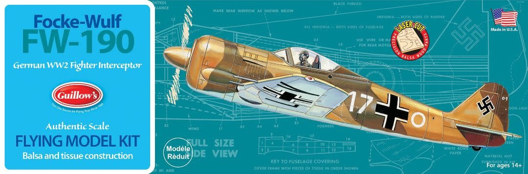 Guillows, Focke-Wulf 190 Balsa Kit - GUI502