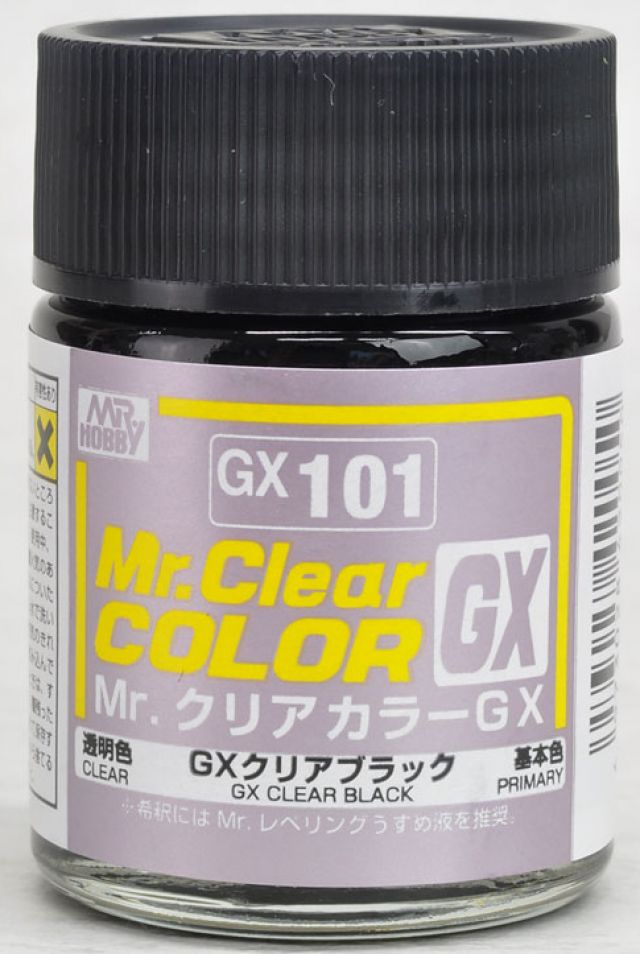 Mr Hobby Paint CLEAR BLACK 18ML - GUZGX101