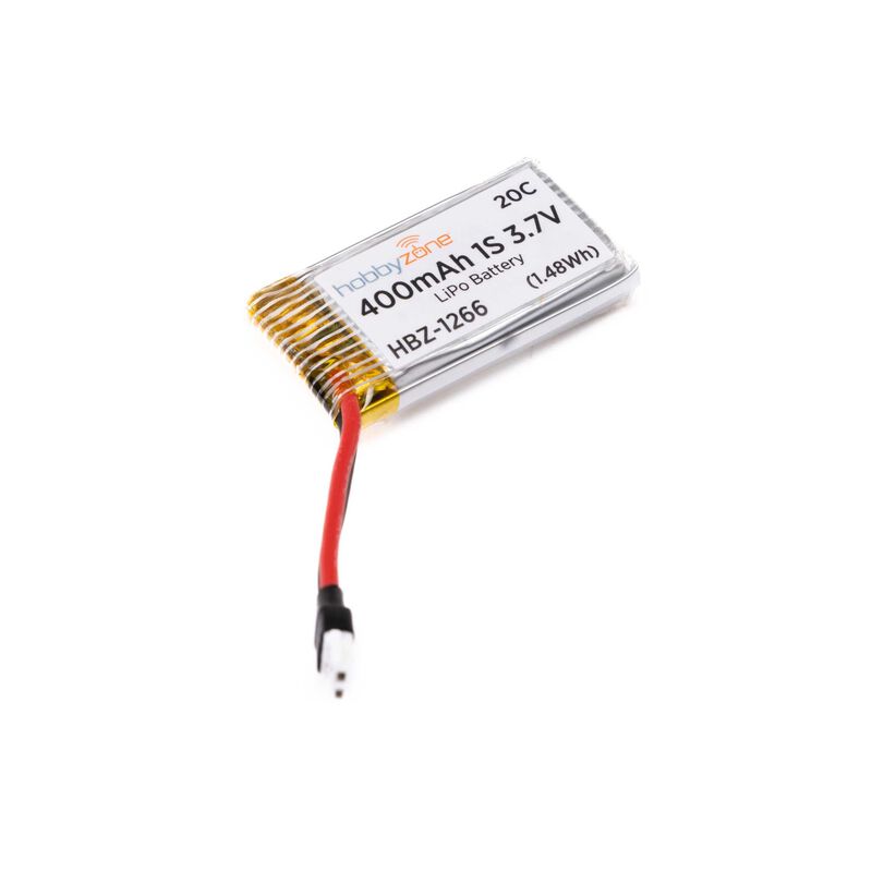 Hobbyzone 3.7V 1S 400mAh LiPo Battery: Molex 51005