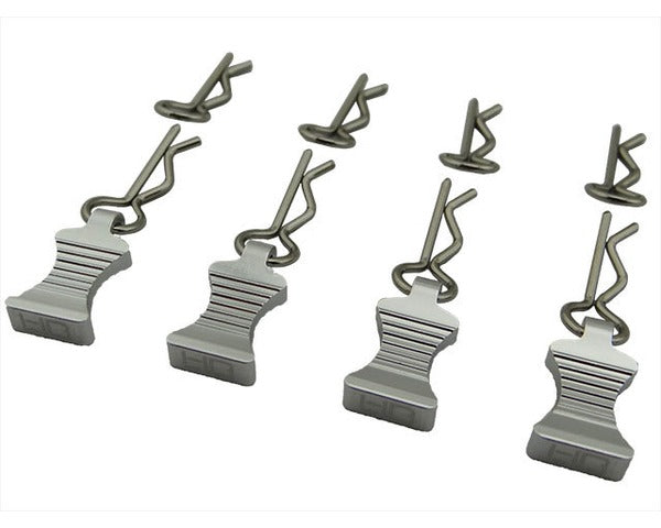 Silver bent Body Clips 21.8mm long 1.14mm wire (4)